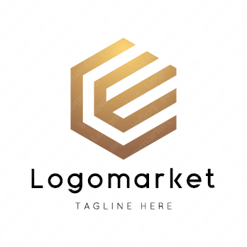 Eとeと六角形のロゴ