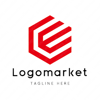 Eとeと六角形のロゴ