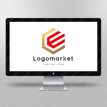 Eとeと六角形のロゴ