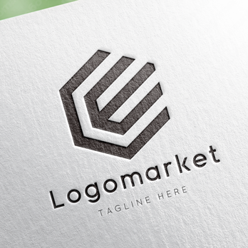 Eとeと六角形のロゴ