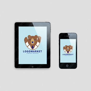 クマと医者とキャラクターのロゴ