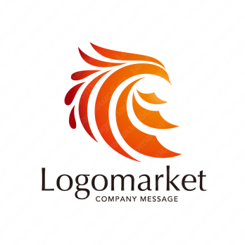 不死鳥と心と明るい未来のロゴ