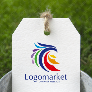 不死鳥と心と明るい未来のロゴ