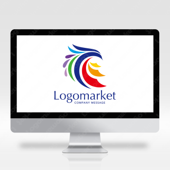 不死鳥と心と明るい未来のロゴ