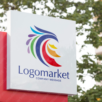 不死鳥と心と明るい未来のロゴ