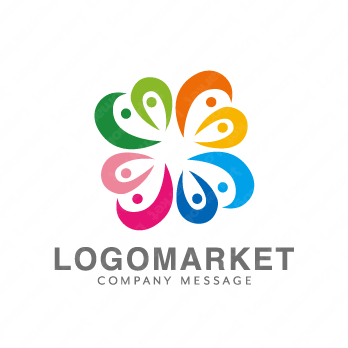 人とクローバーと幸福のロゴ