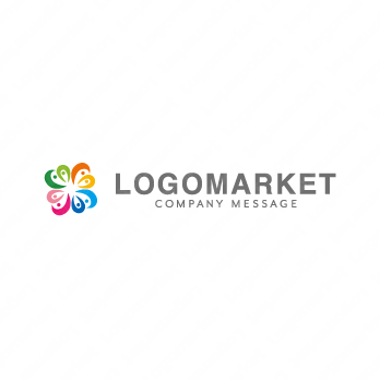 人とクローバーと幸福のロゴ