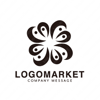 人とクローバーと幸福のロゴ