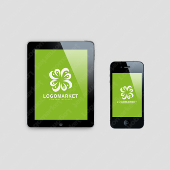 人とクローバーと幸福のロゴ