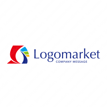 虹と鳥と幸運のロゴ