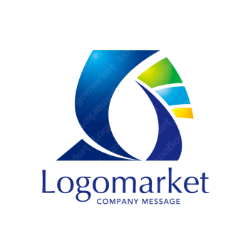 虹と鳥と幸運のロゴ