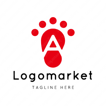 Aとaと足のロゴ