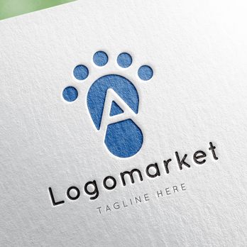 Aとaと足のロゴ