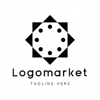 人と太陽と輪のロゴ