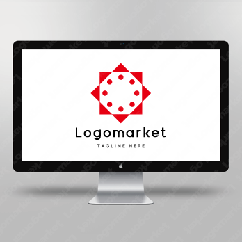 人と太陽と輪のロゴ