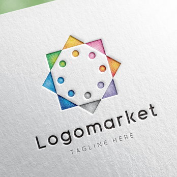 人と太陽と輪のロゴ