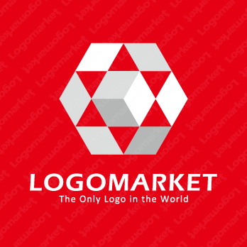ヘキサゴンとキューブと結晶のロゴ