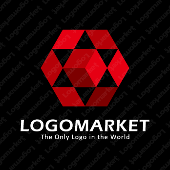 ヘキサゴンとキューブと結晶のロゴ
