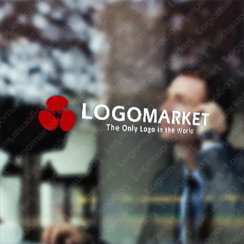 吹き出しと家紋と渦のロゴ