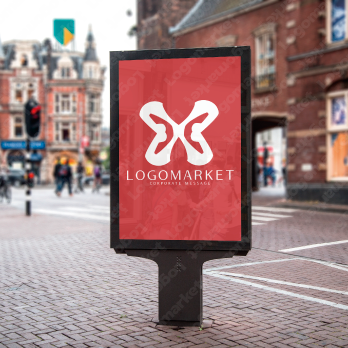 蝶と羽ばたくと成長のロゴ