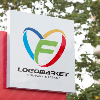 Fとハートとネットワークのロゴ