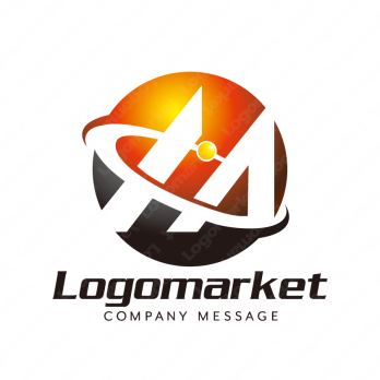 Mと繋がりとスピード感のロゴ