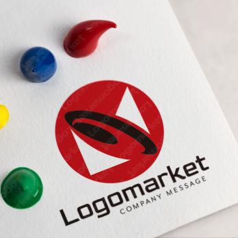 Nとホイールと発展のロゴ