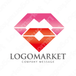 ハートとダイヤモンドと唇のロゴ