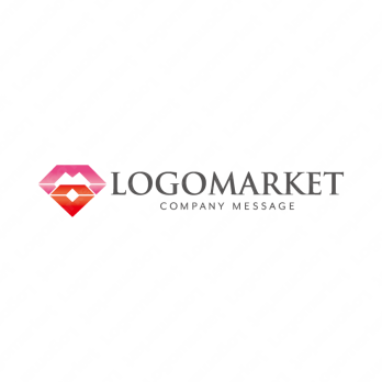 ハートとダイヤモンドと唇のロゴ