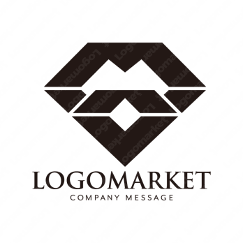 ハートとダイヤモンドと唇のロゴ