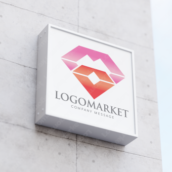 ハートとダイヤモンドと唇のロゴ