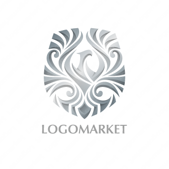 鷹と盾とエンブレムのロゴ