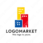 ビルとブロックと多様のロゴ