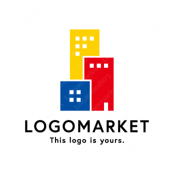 ビルとブロックと多様のロゴ