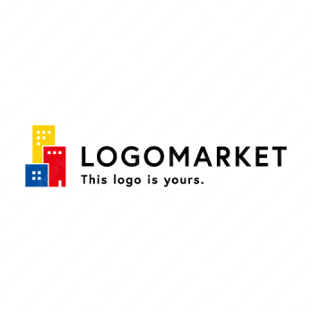 ビルとブロックと多様のロゴ