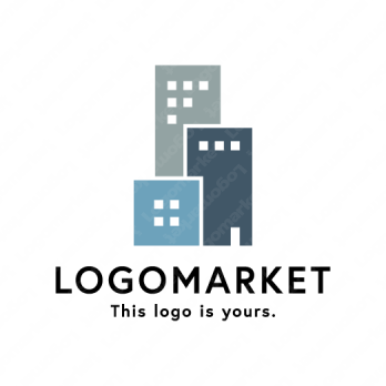 ビルとブロックと多様のロゴ