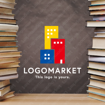 ビルとブロックと多様のロゴ