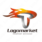 Tと炎とエネルギーのロゴ