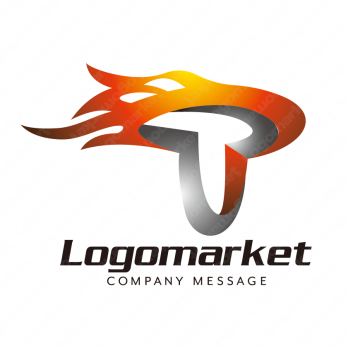 Tと炎とエネルギーのロゴ