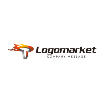 Tと炎とエネルギーのロゴ