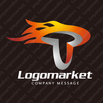 Tと炎とエネルギーのロゴ