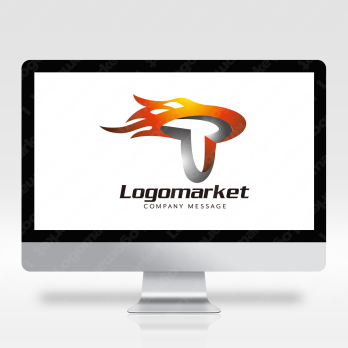 Tと炎とエネルギーのロゴ