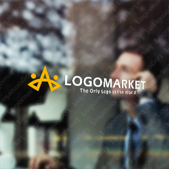 人と協働とアーチのロゴ