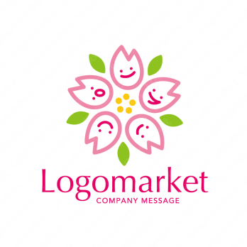 桜とコミュニケーションと親しみやすいのロゴ