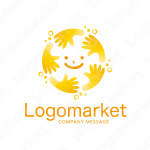 笑顔と温かいと手のロゴ