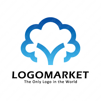 樹木とクラウドと安心のロゴ