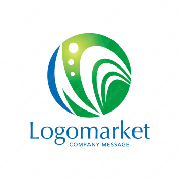 Nと発展と成長のロゴ