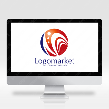 Nと発展と成長のロゴ