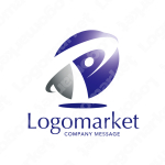 Pと拡大と成長のロゴ