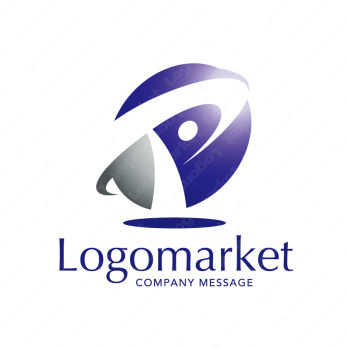 Pと拡大と成長のロゴ